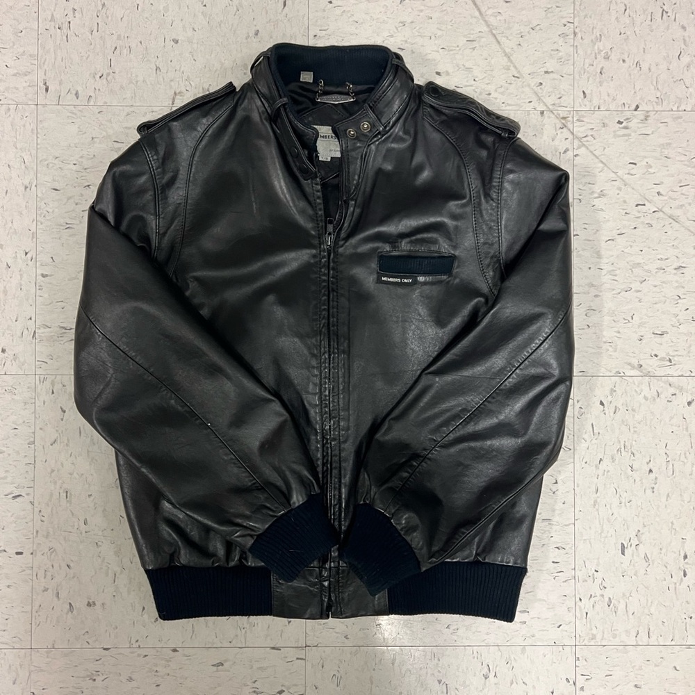 Leather Members Only Black Jacket Women Youth Boy